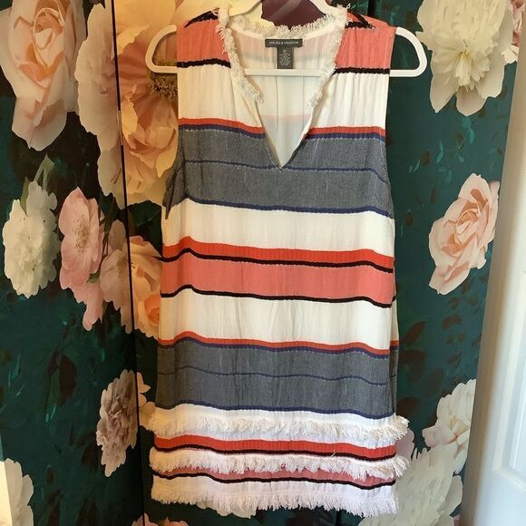 Chelsea & Theodore Striped Fringed Dress - Picture 5 of 6